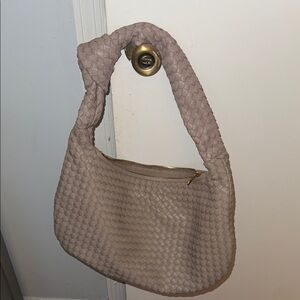 Woven Tan Shoulder Bag